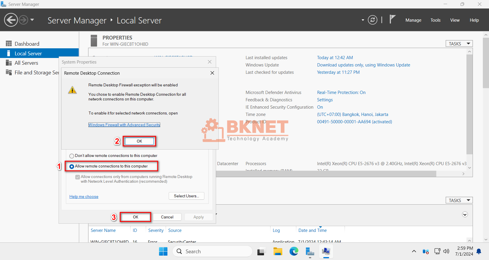 Cấu hình sau khi cài đặt Windows Server 2025 53 cau hinh sau khi cai dat windows server 2025 22v1